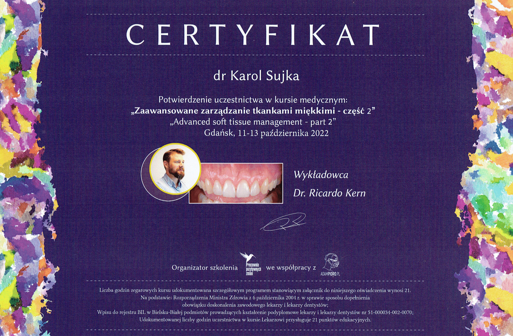 Certyfikat - Karol Sujka